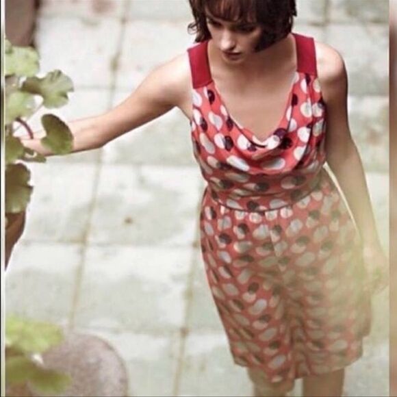 𝅺ANTHROPOLOGIE Moulinette Soeurs Here and There Dot Silk Dress 8 - Picture 1 of 8